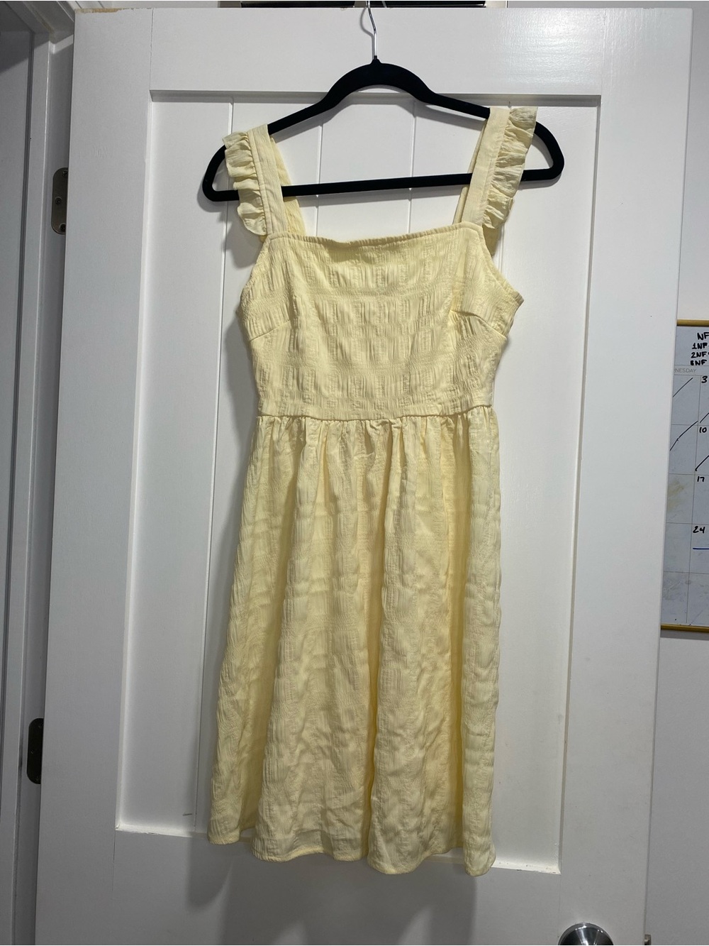 Ruffle Strap Mini Sundress in Pale Yellow
